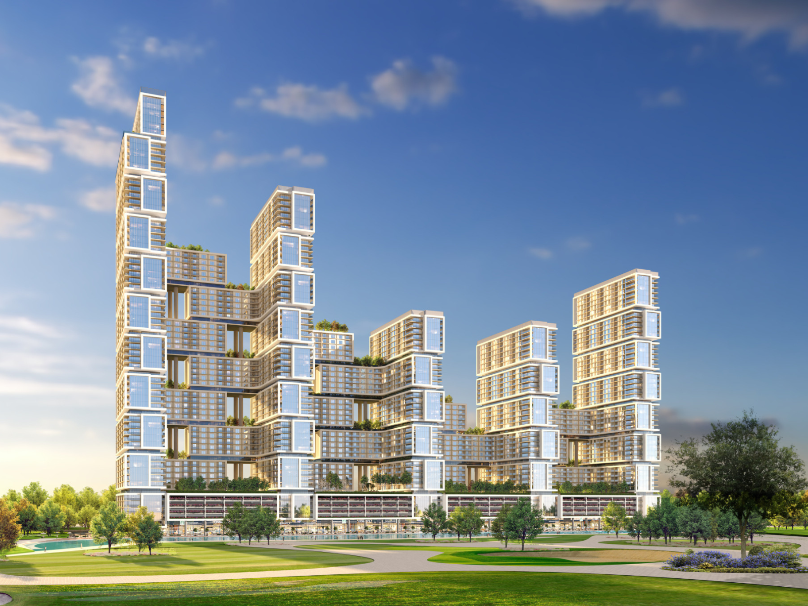 Sobha One Dubai – luxury waterfront apartments with sky gardens and golf course